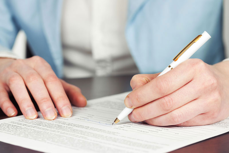 forms being filled by patient