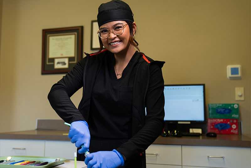 team member smiling
