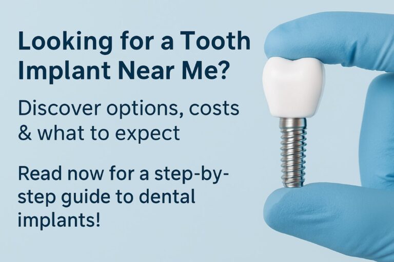 A close-up shot of a dentist carefully placing a titanium tooth implant into a patient's jawbone, showcasing the precision and expertise involved in the procedure. The dentist is wearing sterile gloves and using specialized tools. No text on image.